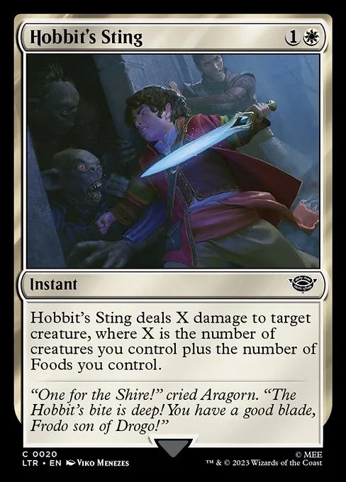 Hobbit's Sting, carta Magic di tipo Instant illustrata da Viko Menezes
