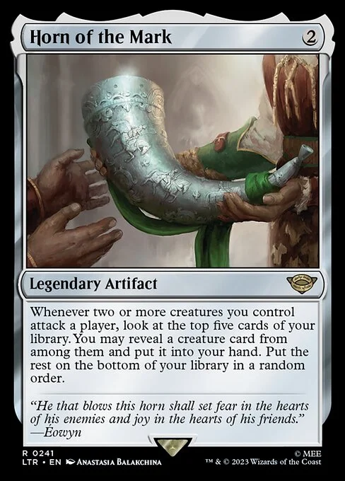 Horn of the Mark, carta Magic di tipo Legendary Artifact illustrata da Anastasia Balakchina