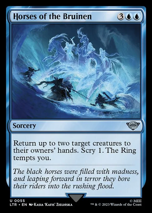 Horses of the Bruinen, carta Magic di tipo Sorcery illustrata da Kasia 'Kafis' Zielińska