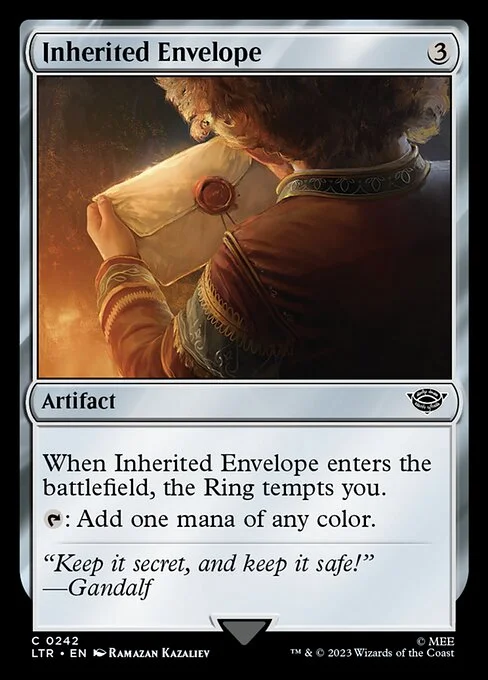 Inherited Envelope, carta Magic di tipo Artifact illustrata da Ramazan Kazaliev