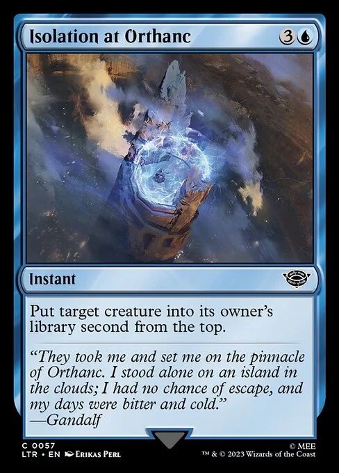 Isolation at Orthanc, carta Magic di tipo Instant illustrata da Erikas Perl