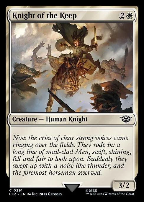 Knight of the Keep, carta Magic di tipo Creature — Human Knight illustrata da Nicholas Gregory