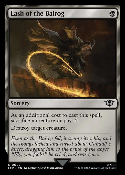 Lash of the Balrog, carta Magic di tipo Sorcery illustrata da Antonio José Manzanedo