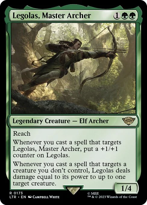 Legolas, Master Archer, carta Magic di tipo Legendary Creature — Elf Archer illustrata da Campbell White
