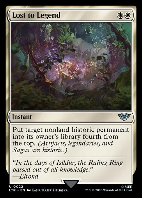 Lost to Legend, carta Magic di tipo Instant illustrata da Kasia 'Kafis' Zielińska