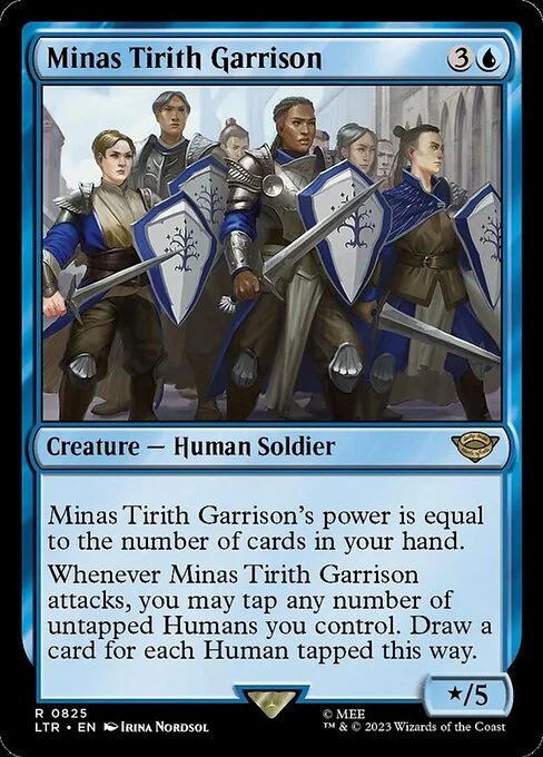 Minas Tirith Garrison, carta Magic di tipo Creature — Human Soldier illustrata da Irina Nordsol