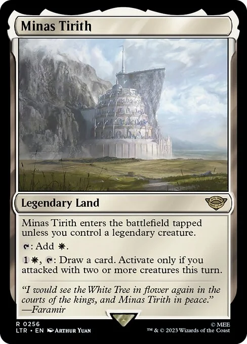 Minas Tirith, carta Magic di tipo Legendary Land illustrata da Arthur Yuan