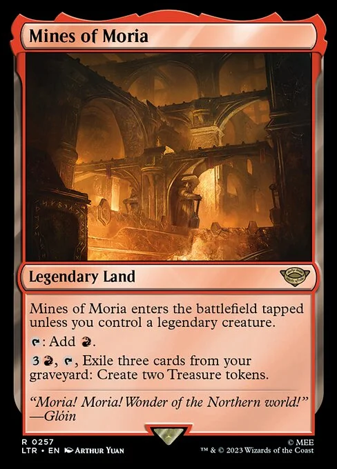 Mines of Moria, carta Magic di tipo Legendary Land illustrata da Arthur Yuan