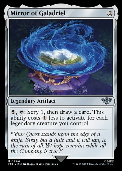 Mirror of Galadriel, carta Magic di tipo Legendary Artifact illustrata da Kasia 'Kafis' Zielińska