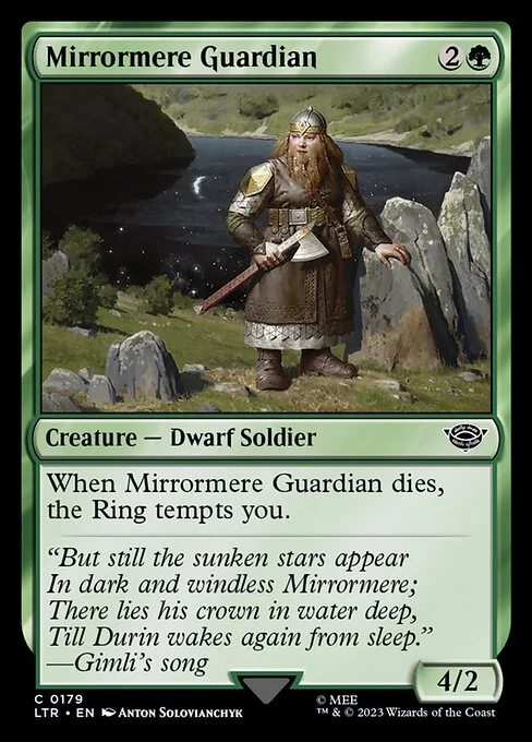 Mirrormere Guardian, carta Magic di tipo Creature — Dwarf Soldier illustrata da Anton Solovianchyk