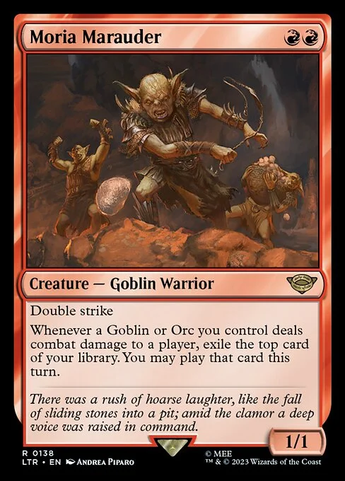 Moria Marauder, carta Magic di tipo Creature — Goblin Warrior illustrata da Andrea Piparo