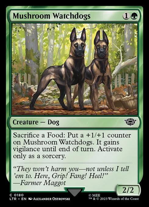 Mushroom Watchdogs, carta Magic di tipo Creature — Dog illustrata da Alexander Ostrowski