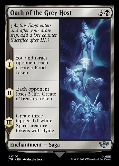 Oath of the Grey Host, carta Magic di tipo Enchantment — Saga illustrata da Miklós Ligeti