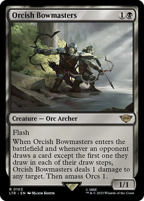 Orcish Bowmasters, carta Magic di tipo Creature — Orc Archer illustrata da Maxim Kostin