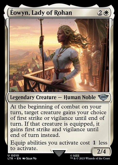 Éowyn, Lady of Rohan, carta Magic di tipo Legendary Creature — Human Noble illustrata da Sean Vo