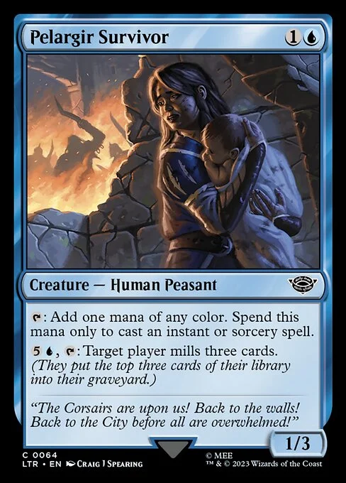 Pelargir Survivor, carta Magic di tipo Creature — Human Peasant illustrata da Craig J Spearing