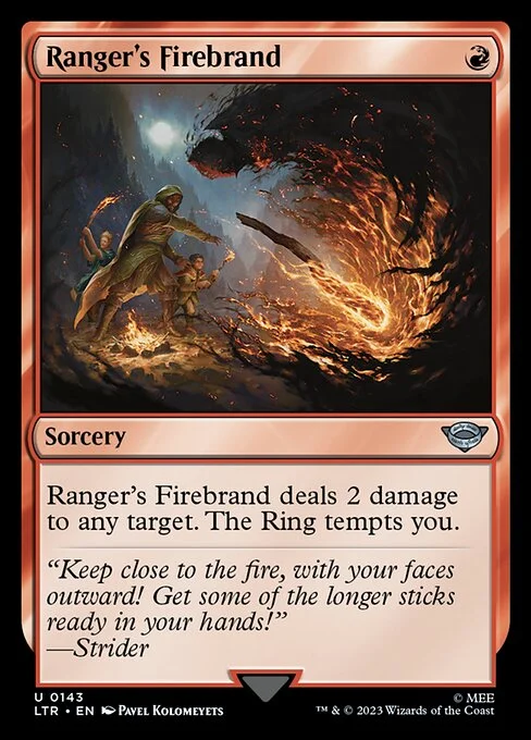 Ranger's Firebrand, carta Magic di tipo Sorcery illustrata da Pavel Kolomeyets