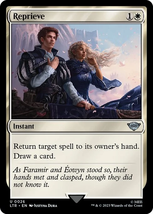 Reprieve, carta Magic di tipo Instant illustrata da Justyna Dura
