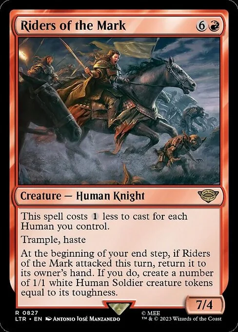 Riders of the Mark, carta Magic di tipo Creature — Human Knight illustrata da Antonio José Manzanedo