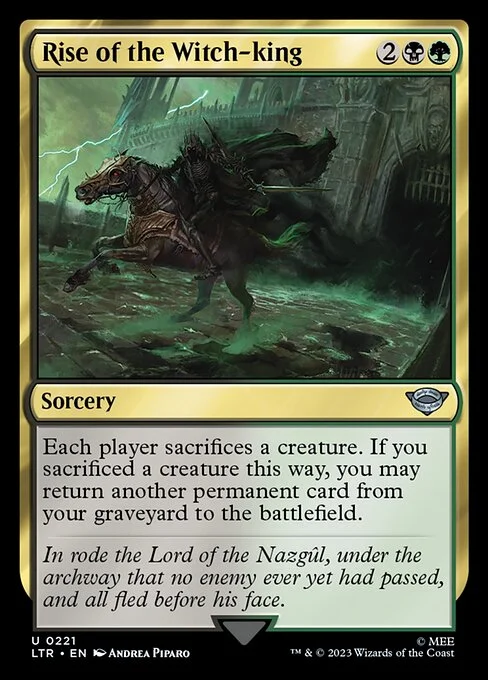 Rise of the Witch-king, carta Magic di tipo Sorcery illustrata da Andrea Piparo