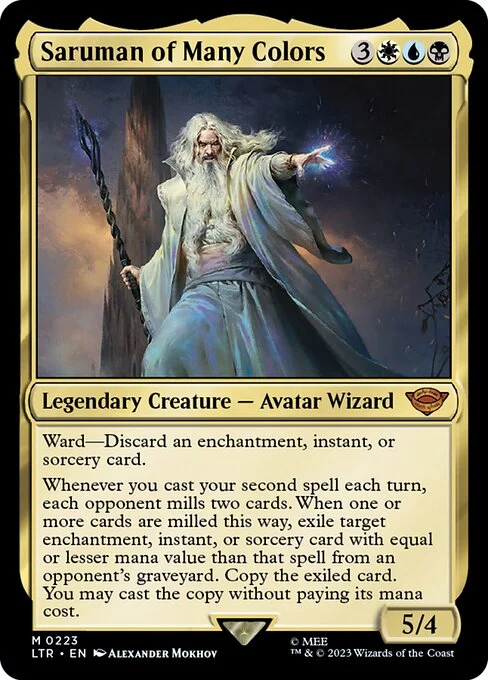 Saruman of Many Colors, carta Magic di tipo Legendary Creature — Avatar Wizard illustrata da Alexander Mokhov
