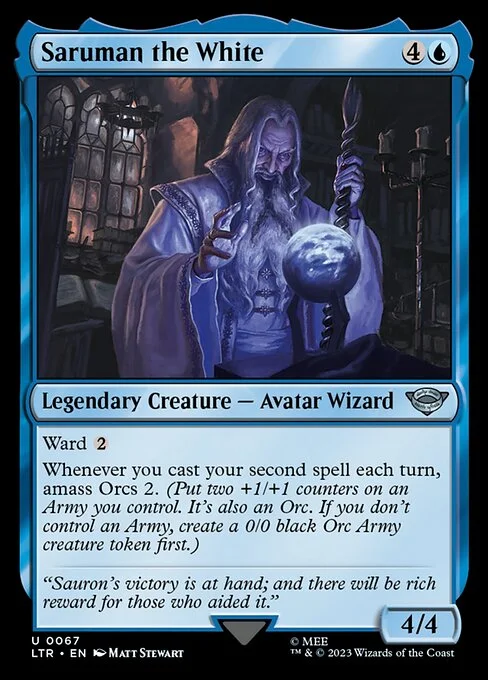 Saruman the White, carta Magic di tipo Legendary Creature — Avatar Wizard illustrata da Matt Stewart