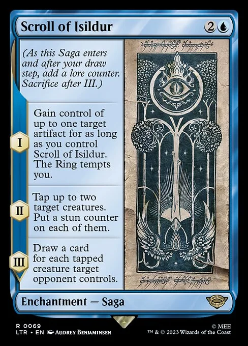 Scroll of Isildur, carta Magic di tipo Enchantment — Saga illustrata da Audrey Benjaminsen