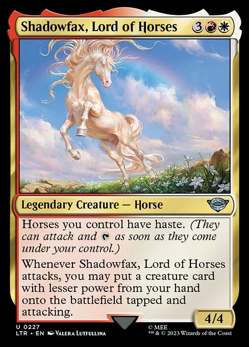 Shadowfax, Lord of Horses, carta Magic di tipo Legendary Creature — Horse illustrata da Valera Lutfullina