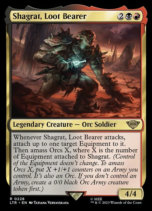 Shagrat, Loot Bearer, carta Magic di tipo Legendary Creature — Orc Soldier illustrata da Tatiana Veryayskaya