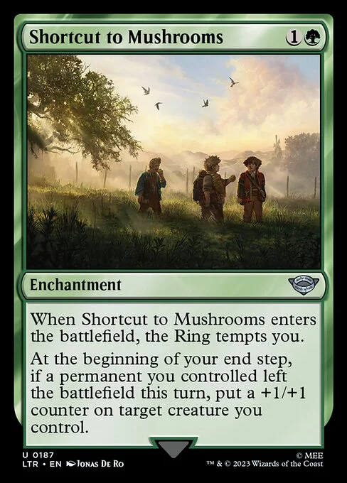 Shortcut to Mushrooms, carta Magic di tipo Enchantment illustrata da Jonas De Ro