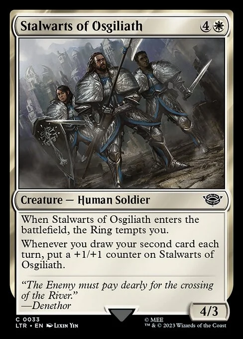 Stalwarts of Osgiliath, carta Magic di tipo Creature — Human Soldier illustrata da Lixin Yin