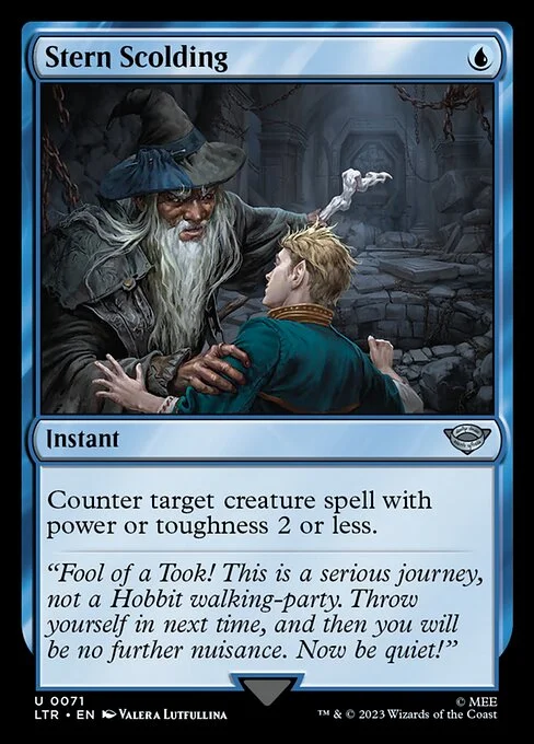 Stern Scolding, carta Magic di tipo Instant illustrata da Valera Lutfullina