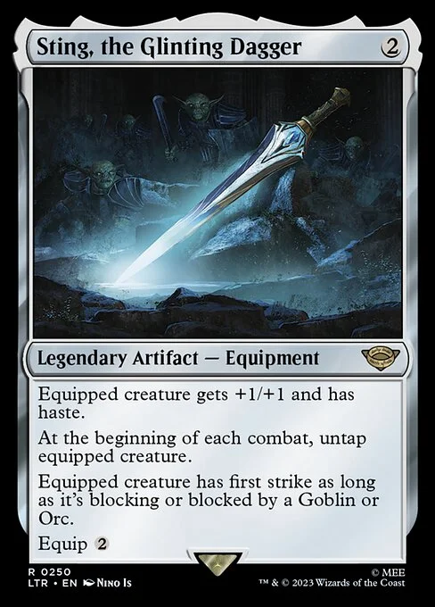 Sting, the Glinting Dagger, carta Magic di tipo Legendary Artifact — Equipment illustrata da Nino Is