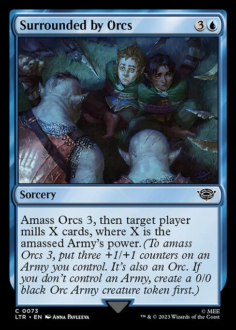 Surrounded by Orcs, carta Magic di tipo Sorcery illustrata da Anna Pavleeva