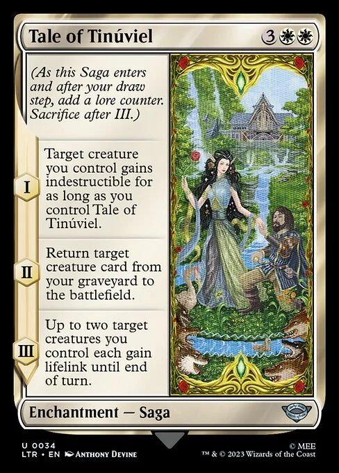 Tale of Tinúviel, carta Magic di tipo Enchantment — Saga illustrata da Anthony Devine