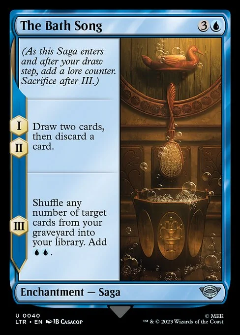 The Bath Song, carta Magic di tipo Enchantment — Saga illustrata da JB Casacop