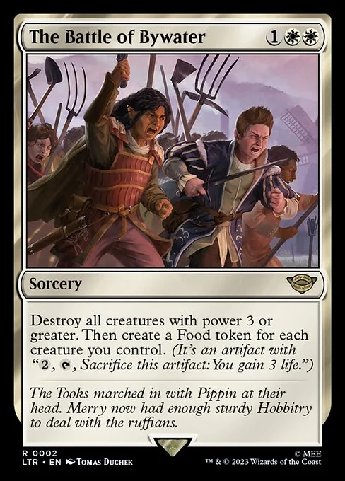 The Battle of Bywater, carta Magic di tipo Sorcery illustrata da Tomas Duchek