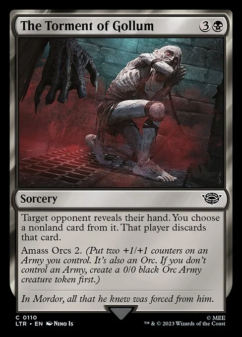The Torment of Gollum, carta Magic di tipo Sorcery illustrata da Nino Is