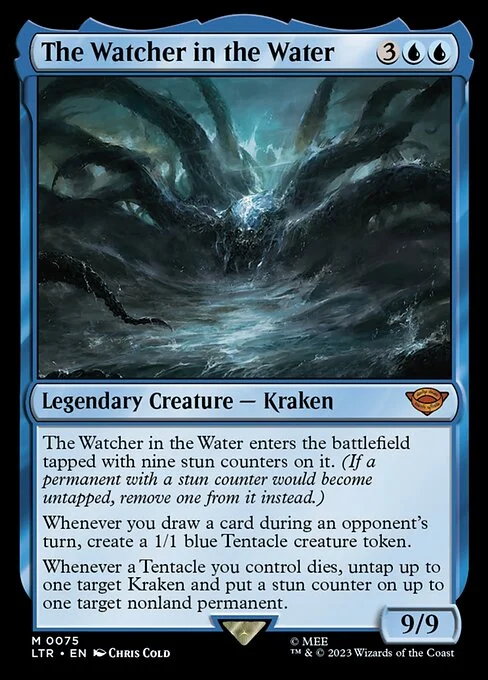 The Watcher in the Water, carta Magic di tipo Legendary Creature — Kraken illustrata da Chris Cold