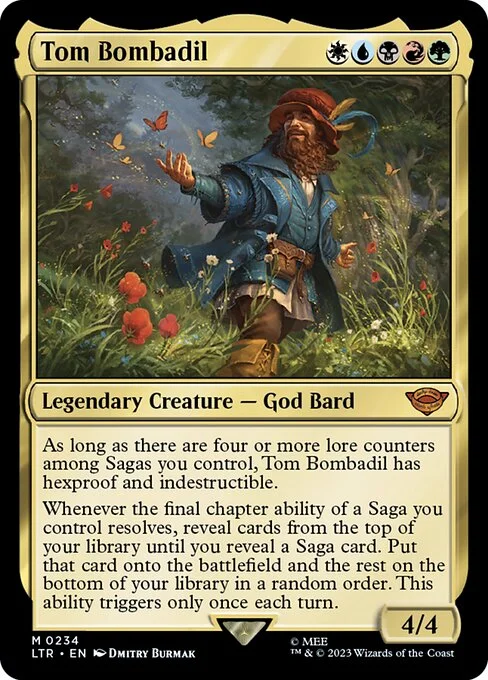 Tom Bombadil, carta Magic di tipo Legendary Creature — God Bard illustrata da Dmitry Burmak