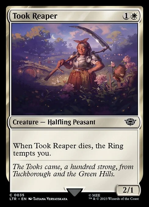 Took Reaper, carta Magic di tipo Creature — Halfling Peasant illustrata da Tatiana Veryayskaya