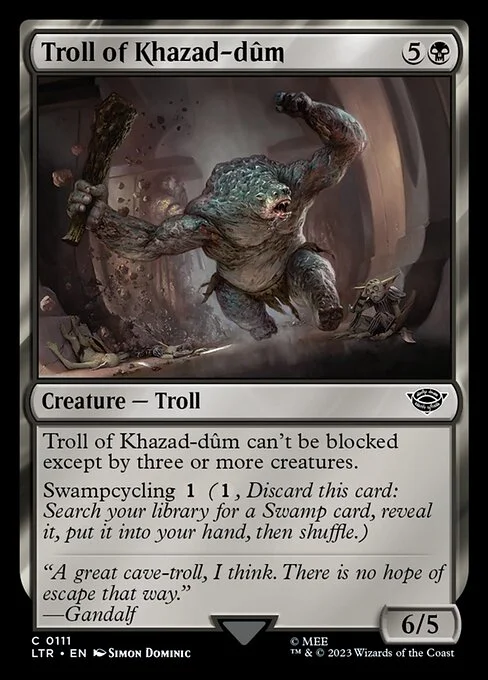 Troll of Khazad-dûm, carta Magic di tipo Creature — Troll illustrata da Simon Dominic