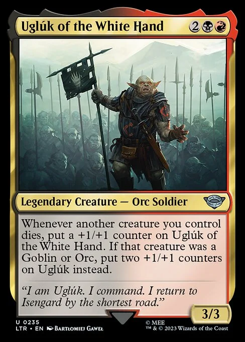 Uglúk of the White Hand, carta Magic di tipo Legendary Creature — Orc Soldier illustrata da Bartłomiej Gaweł