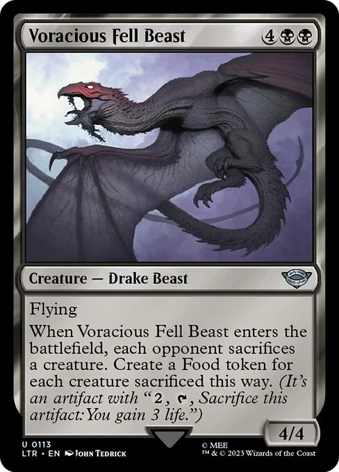 Voracious Fell Beast, carta Magic di tipo Creature — Drake Beast illustrata da John Tedrick