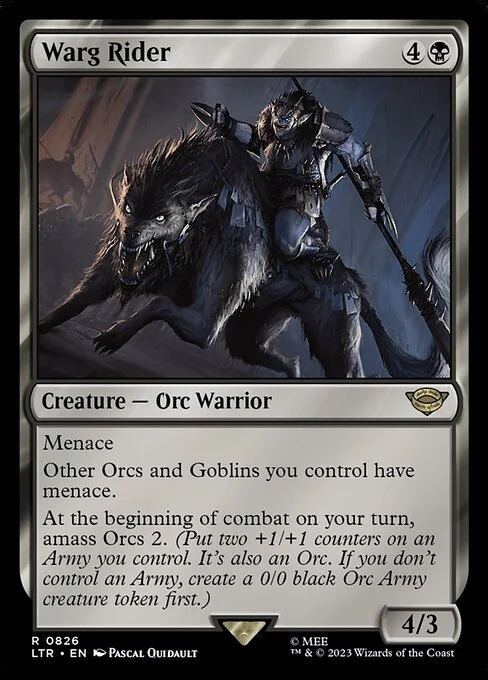 Warg Rider, carta Magic di tipo Creature — Orc Warrior illustrata da Pascal Quidault