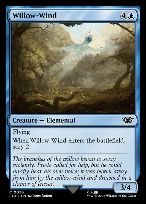 Willow-Wind, carta Magic di tipo Creature — Elemental illustrata da Ignis Bruno