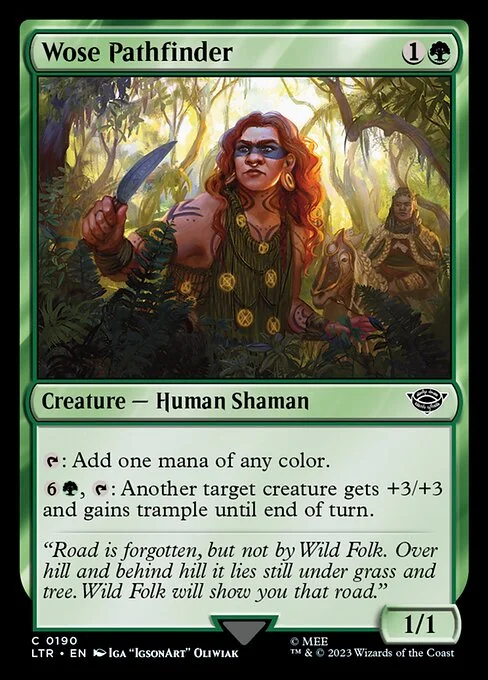 Wose Pathfinder, carta Magic di tipo Creature — Human Shaman illustrata da Iga Oliwiak