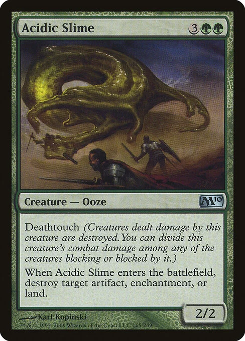 Acidic Slime, carta Magic di tipo Creature — Ooze illustrata da Karl Kopinski
