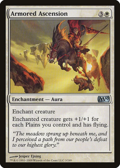 Armored Ascension, carta Magic di tipo Enchantment — Aura illustrata da Jesper Ejsing