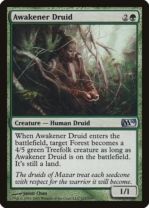 Awakener Druid, carta Magic di tipo Creature — Human Druid illustrata da Jason Chan